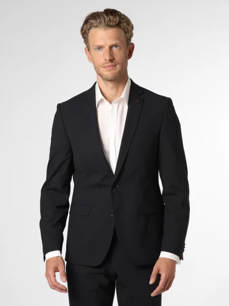 Finshley & Harding London marynarka od garnituru modułowego Mężczyźni Slim Fit Sztuczne włókno jednolity 54 niebieski