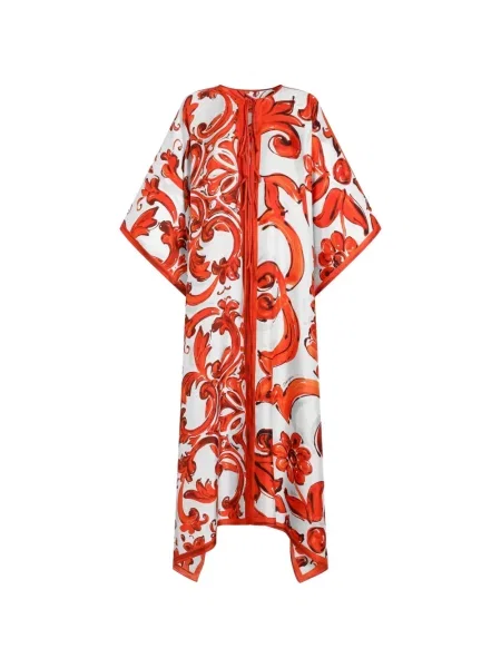 Rochie Dolce & Gabbana cu imagine din țesătură twill alb