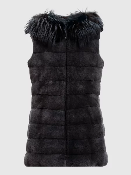 Двосторонній жилет з хутром норки Dennis Basso сірий