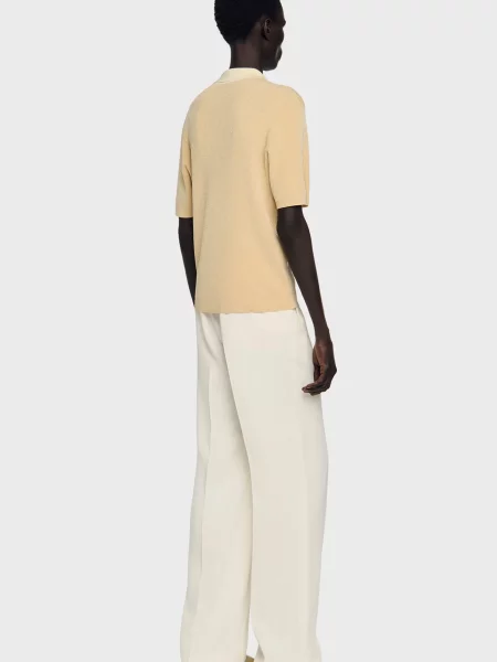 Поло Sandro бежевое