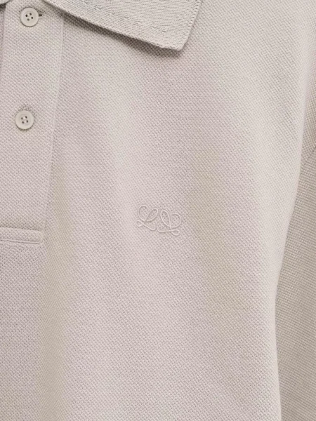 Поло тениска Loewe бродирана сиво