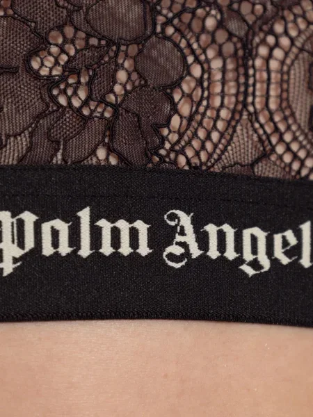 Top Palm Angels din dantelă lung negru