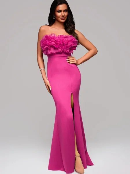 Rochie de seară Edoti de costum fucsie
