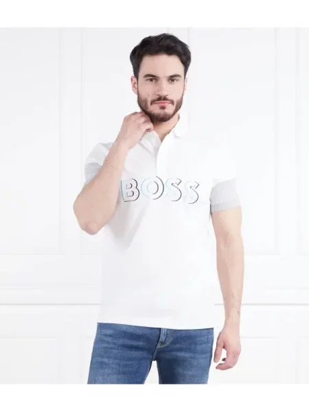 BOSS GREEN Polo Pavel alb