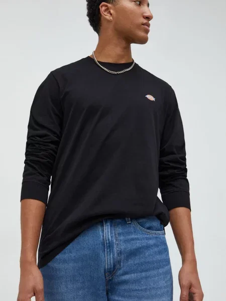 Тениска с дълъг ръкав Dickies с принт черно