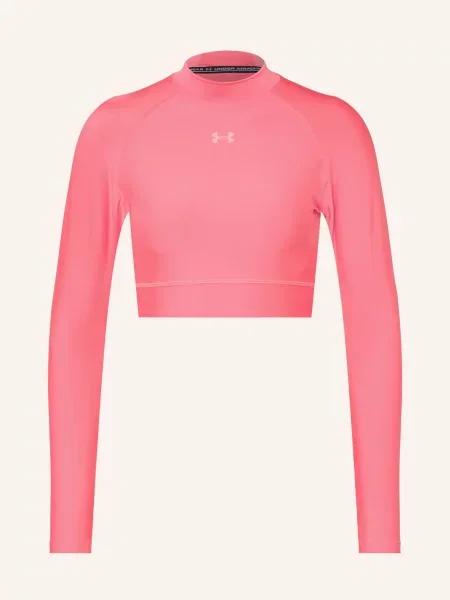 Tréninkové tričko Longsleeve Under Armour HeatGear Crop Mock bittersweet pink/posh pink