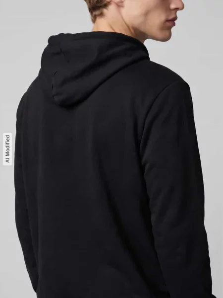 Bluza z kapturem z małym wyhaftowanym logo Adidas Sportswear czarna