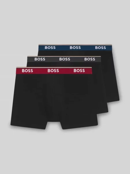 BOSS bokserki dopasowane z bawełną BoxerBr 3P Power czarne