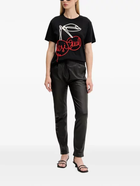 Tricou Desigual cu broderie negru
