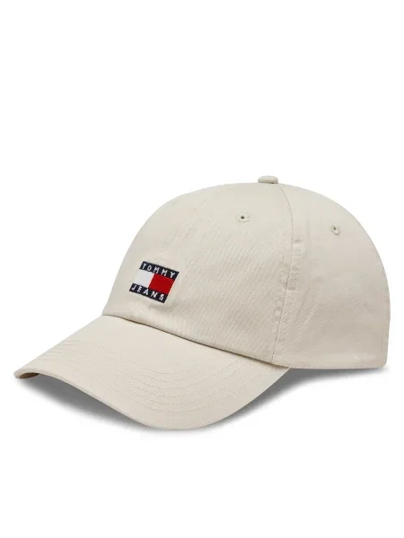 Шапка с козирка Tommy Jeans с апликация бежово