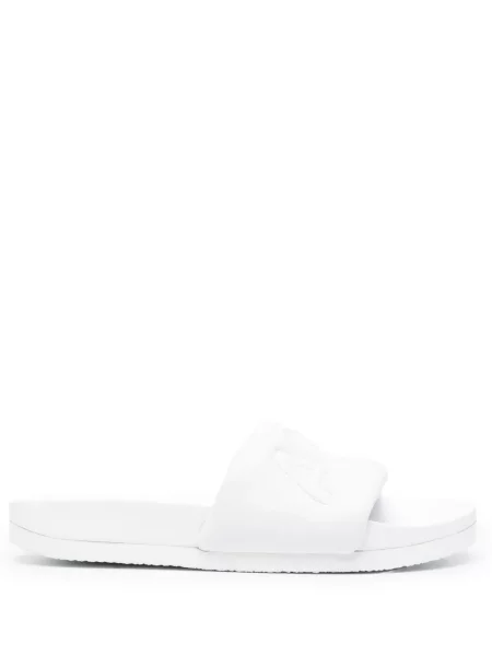 Pikowane klapki Ambush skórzane białe