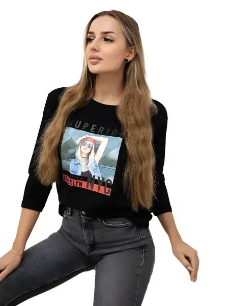 Halenka s potiskem Superior černá