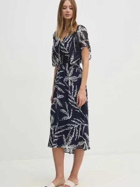 Dkny rochie marin midi evazati albastru