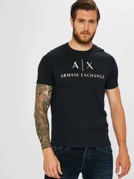 Armani Exchange Тениска тъмносиньо