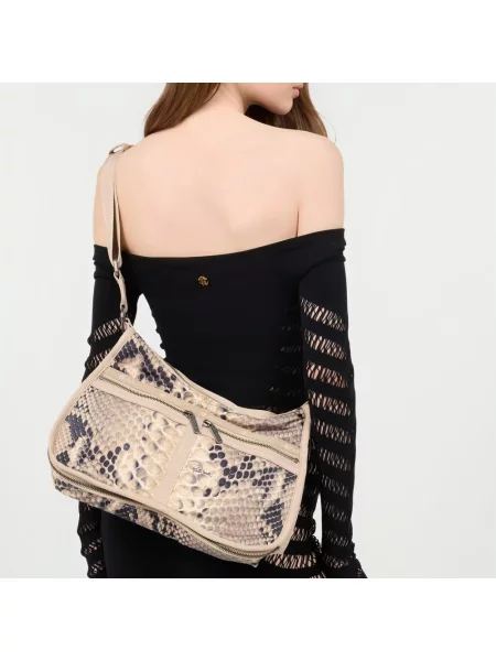 Torebka Roberto Cavalli z nadrukiem brązowa