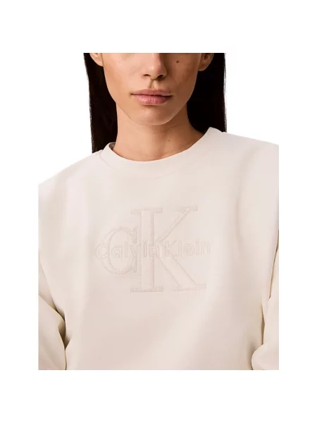 Bluza Calvin Klein Jeans frotte beżowa