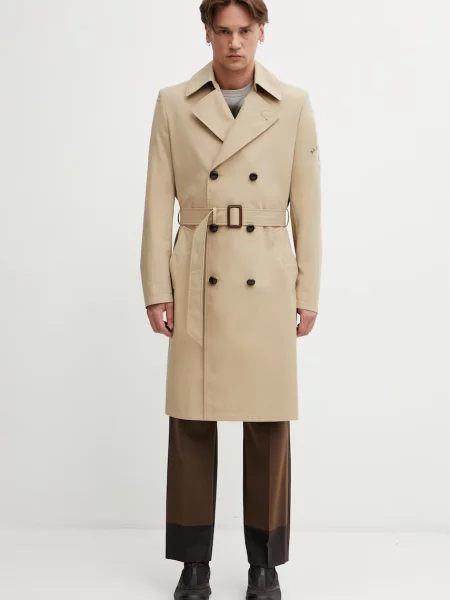 Maison Margiela trencz z bawełną brązowy