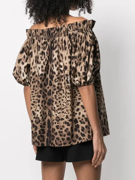 Top Dolce & Gabbana cu imagine cu model leopard maro