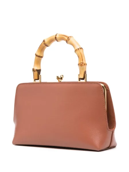 Geantă de mână Jil Sander din bambus maro