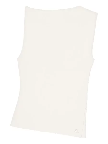 Haftowana bluzka Courreges asymetryczna biała