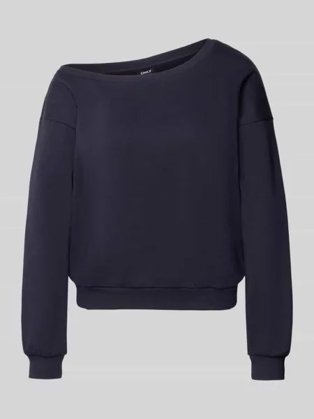 Bluza o luźnym kroju z mieszanki bawełny model RHINA' Only granatowa