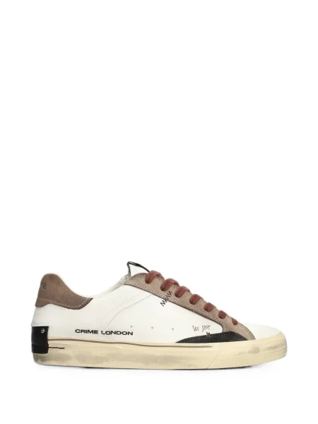 Sneakerși Crime London zdrențuiți alb