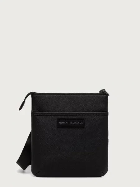 Armani Exchange geantă mică pentru bărbați cu imitație de piele negru