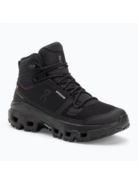 Încălțăminte pentru femei On Cloudrock Mid Waterproof black/black negru