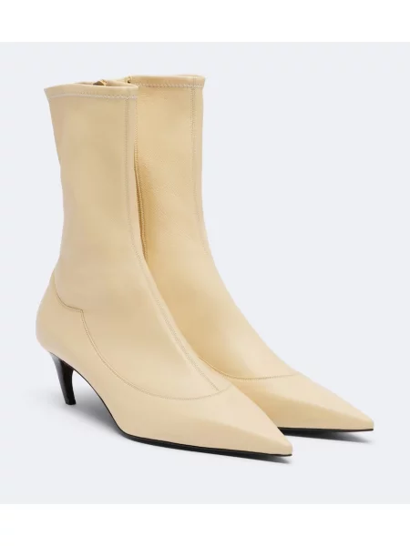 Botine Khaite din piele alb