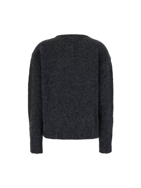 Sweter Semicouture wełniany z wzorem argyle szary