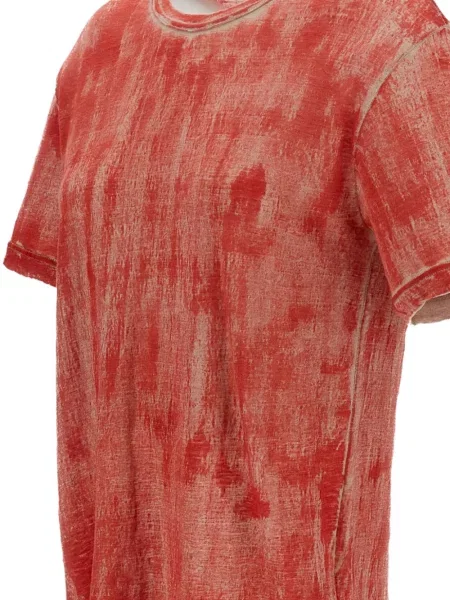Lanena majica Comme Des Garçons s izlizanim efektom narančasta