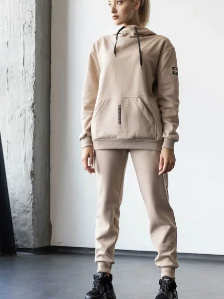 Комплект: худи и брюки бежеві