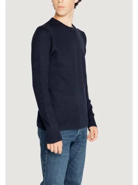 Jack&Jones Megztinis Jjeperfect Knit Crew Neck Sn Perfect Fit mėlyna