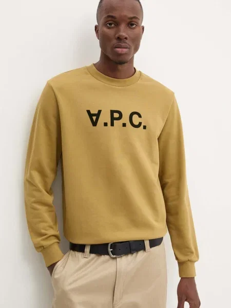 A.P.C. bluza sweat standard grand vpc GOTS zielony żółta