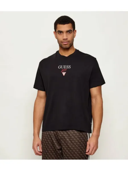 Guess Jeans Tricou BAKER | Oversize fit negru