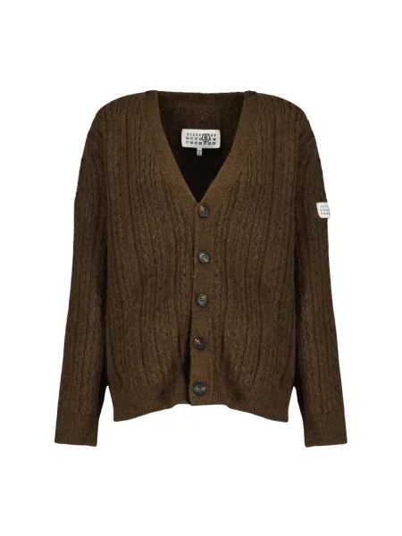 Kardigan Mm6 Maison Margiela wełniany brązowy