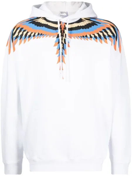 Hanorac cu glugă Marcelo Burlon County Of Milan cu imagine alb