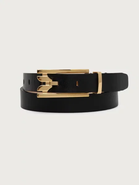 Victoria Beckham curea pentru femei din piele Dorian Pin Buckle negru