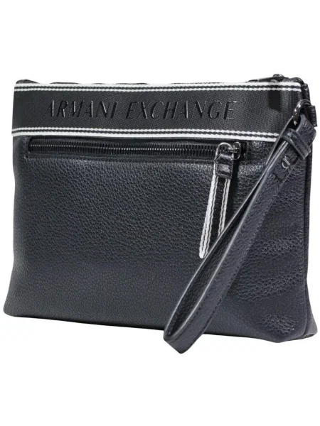 Armani Exchange geantă mică pentru bărbați cu imitație de piele negru