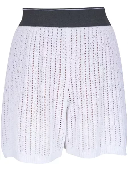 Pantaloni scurți Brunello Cucinelli ajurate alb