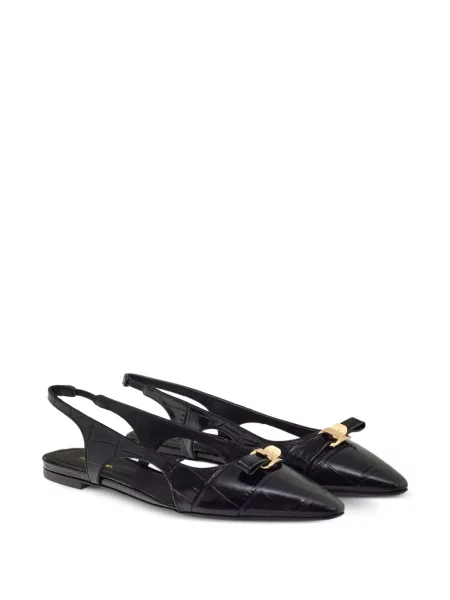Balerini Ferragamo slingback cu autograf negru