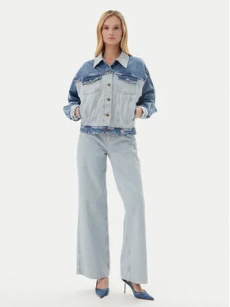 Guess Jeans Jeansy Wide Leg modrá