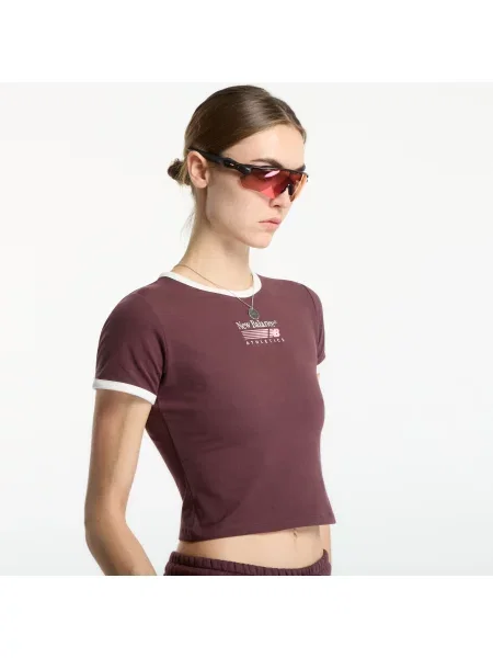 Тениска New Balance Trackside Ringer T-Shirt Cherry Leather L
