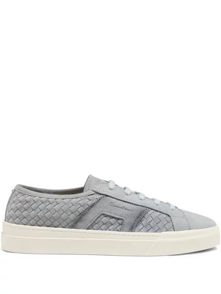 Sneakerși Santoni din piele gri