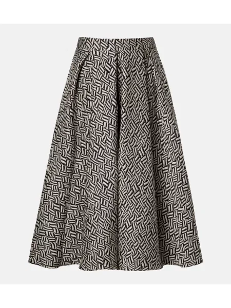 Fustă midi 's Max Mara cu perle din jacard până la genunchi negru