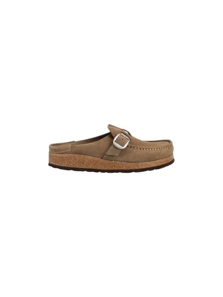 Klapki Birkenstock skórzane beżowe