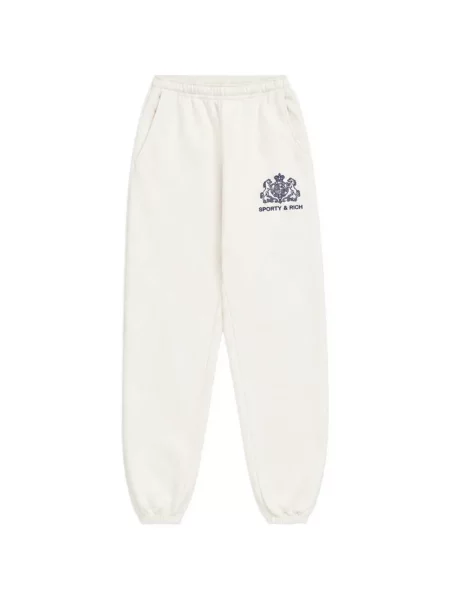 Pantaloni Sporty & Rich cu imagine alergare alb
