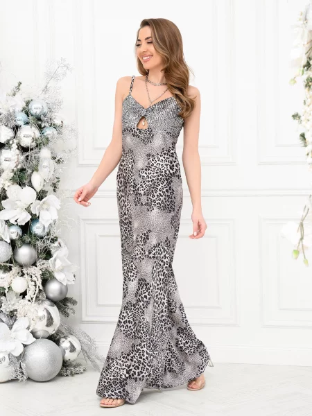 ISSA Plus Сукня максі бежевий