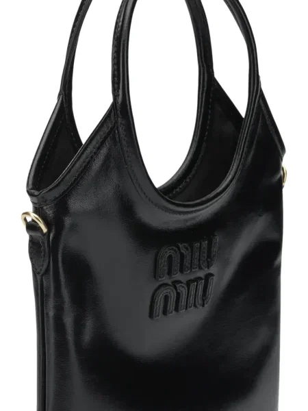 Geanta de piele Miu Miu din piele negru