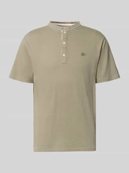 T-shirt z krótką listwą guzikową Superdry